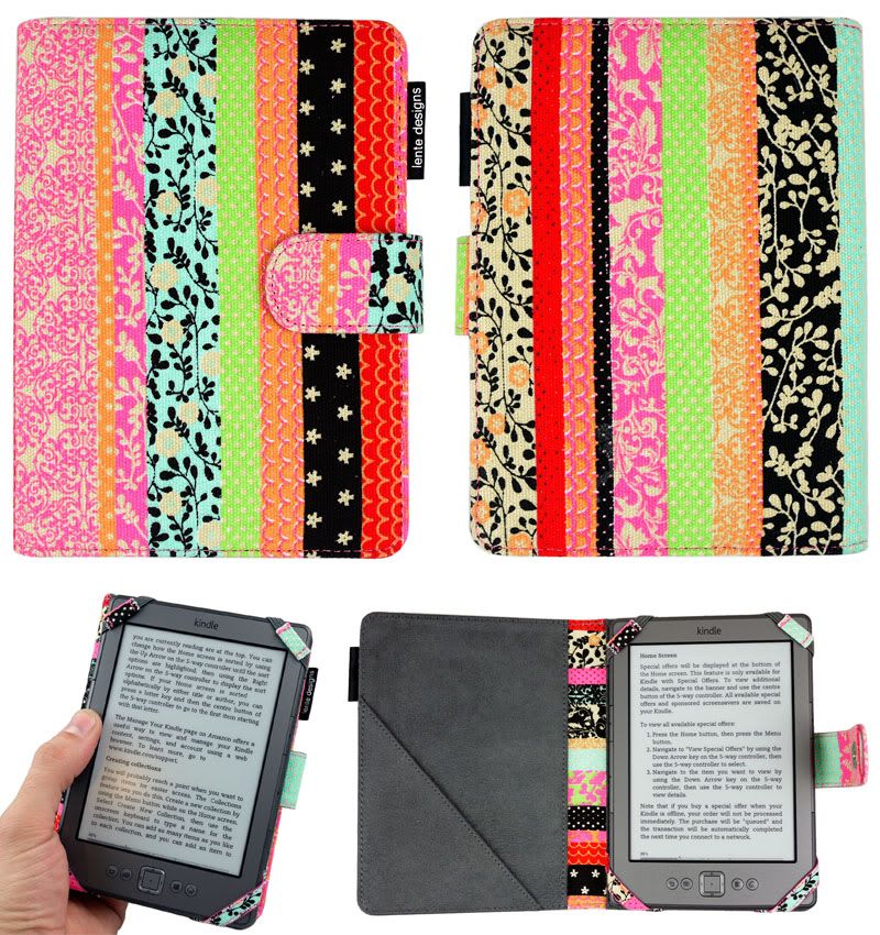 Amazon Kindle 4 cover / case in Tutti Frutti fabric from UK based Lente