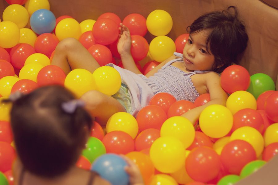 Swimming in a pool of balls