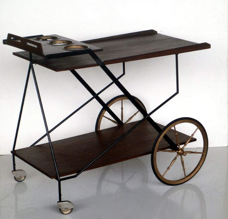 Serving trolley design 50s Home Carlo Graffi Stildomus mid century bar cart eBay