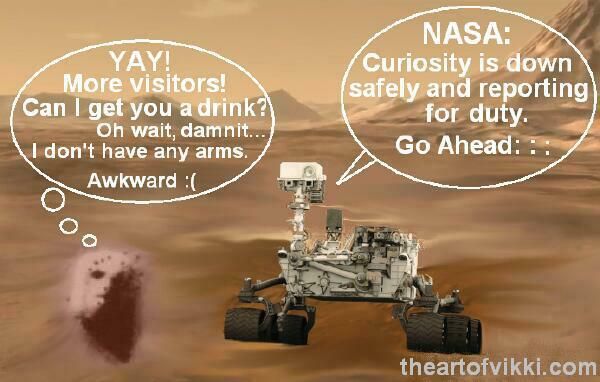 Mars Rover Curiosity Meets The Face On Mars