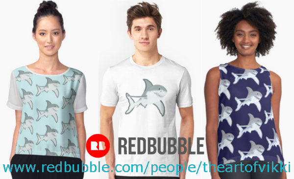 Shark designs in my Redbubble store