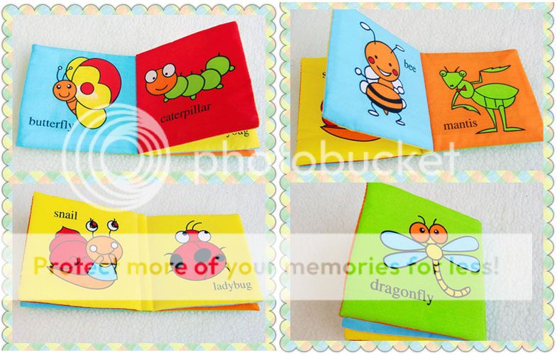 Infants Baby Kid's Children's Discovery Cloth Books Rattle Crinkle Squeaky Toys