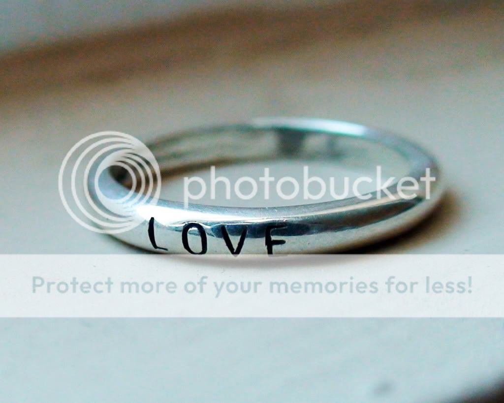 Love Engraved Stackable Ring in Sterling Silver Multiple Sizes