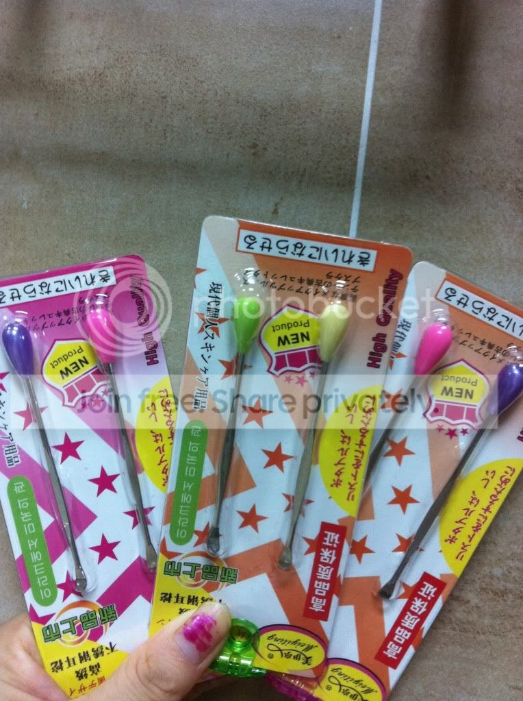 2pcs steel ear pick removal cleaner tool becautiful hand shank